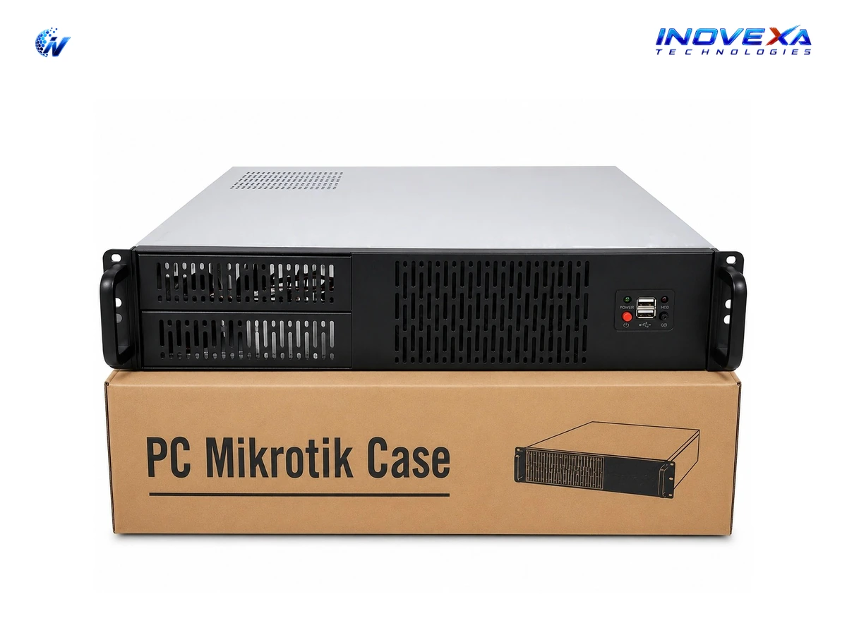 Inovexa 2U Heavy-Duty Silver Black PC Mikrotik Case thumbnail 1